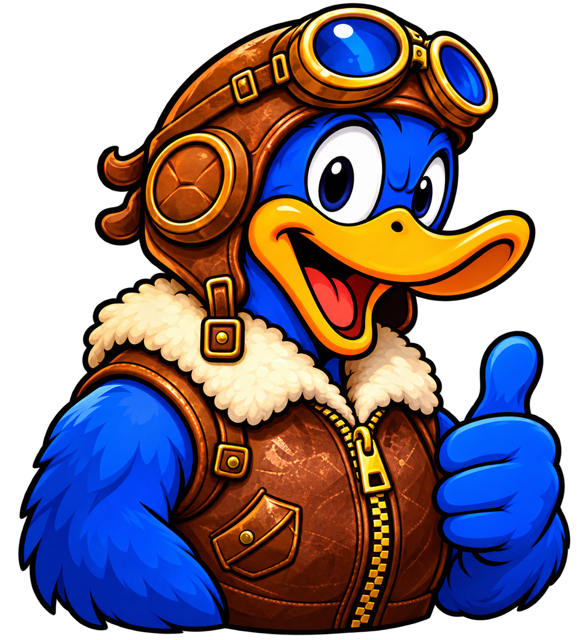 Major Mallard wearing his leather flying helmet and goggles